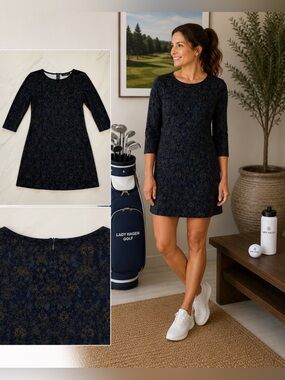 Sanctuary Knit dress dark green Floral size small